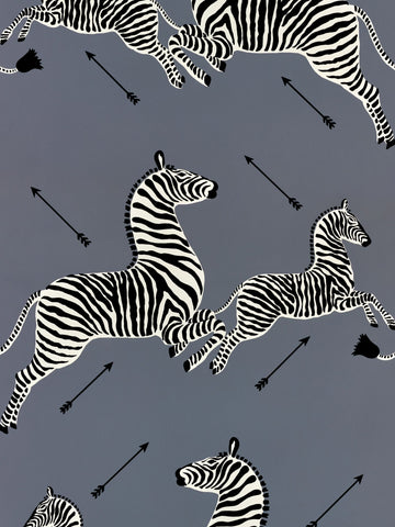 scalamandre - zebras charcoal wallpaper - sc 0016wp81388m