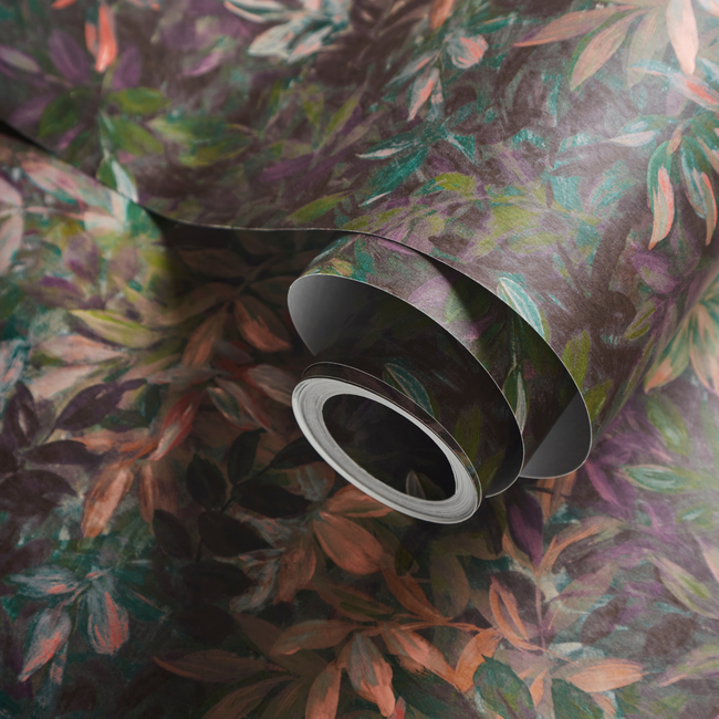 clarke & clarke - congo - amethyst/emerald wallpaper - w0140/01.cac.0