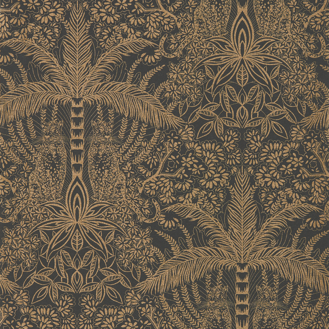 clarke & clarke - leopardo - antique/noir wallpaper - w0141/01.cac.0