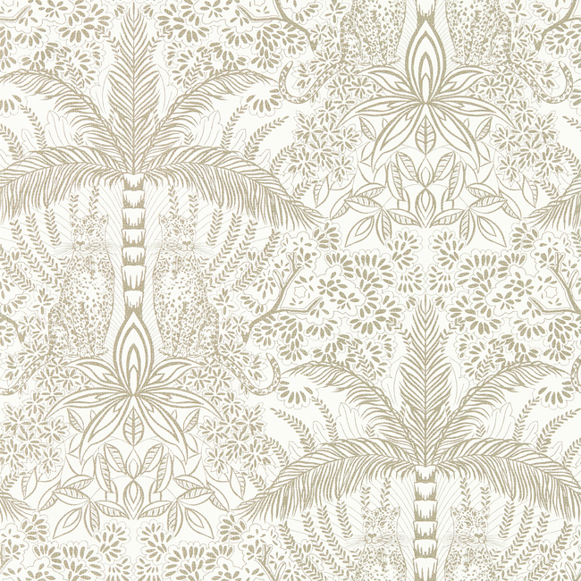 clarke & clarke - leopardo - gold/ivory wallpaper - w0141/03.cac.0