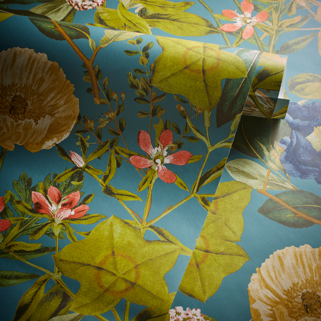 clarke & clarke - passiflora - chambray wallpaper - w0143/01.cac.0