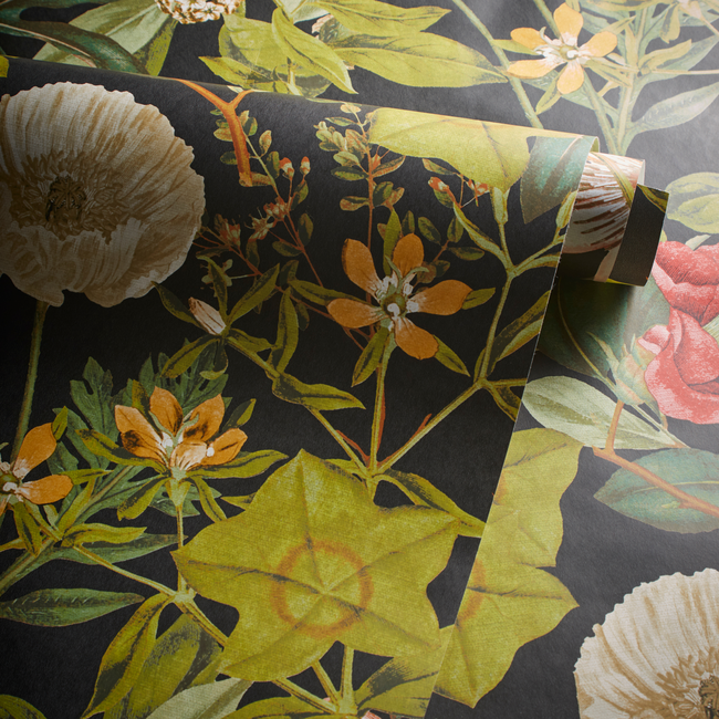 clarke & clarke - passiflora - noir wallpaper - w0143/04.cac.0