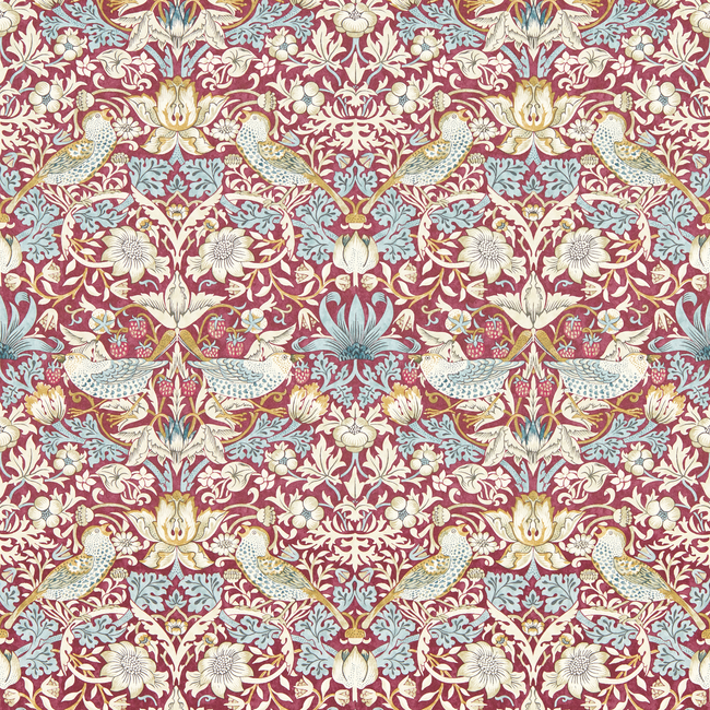 clarke & clarke - strawberry thief - plum wallpaper - w0171/04.cac.0