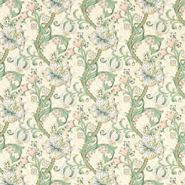 clarke & clarke - golden lily - linen wallpaper - w0174/01.cac.0