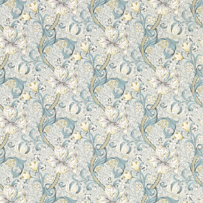 clarke & clarke - golden lily - slate wallpaper - w0174/02.cac.0