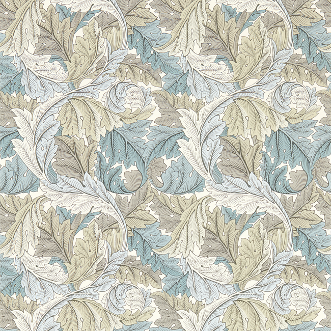 clarke & clarke - acanthus - dove wallpaper - w0175/03.cac.0
