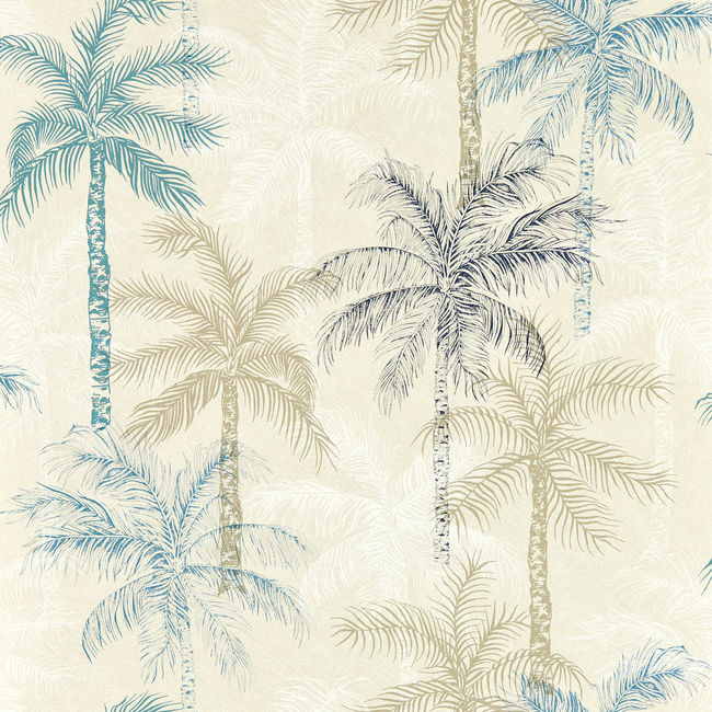 clarke & clarke - palmyra - denim wallpaper - w0189/01.cac.0