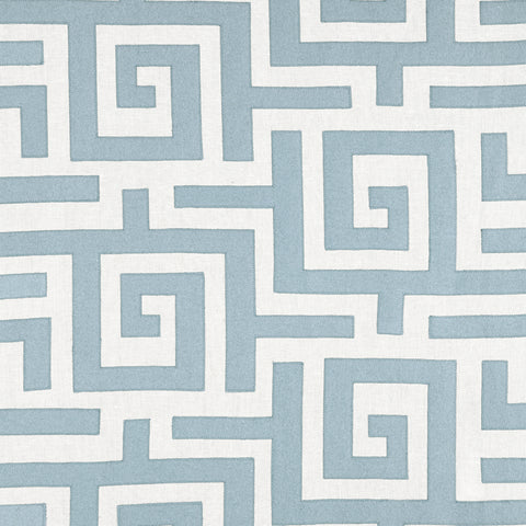 Tulum Applique Spa Blue Fabric - W713222 - Thibaut Fabric