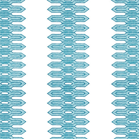 nola stripe embroidery aqua fabric - w720811 - thibaut fabric