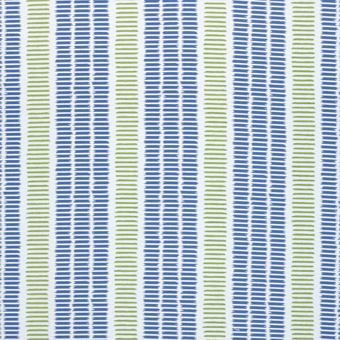 Topsail Stripe Royal and Green Apple Fabric - W73516 - Thibaut Fabric