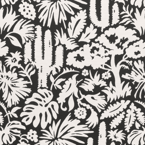 Botanica Black Fabric - W74623 - Thibaut Fabric