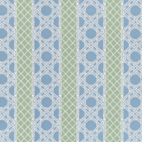 Trelliage Cornflower and Clover Fabric - W81774 - Thibaut Fabric