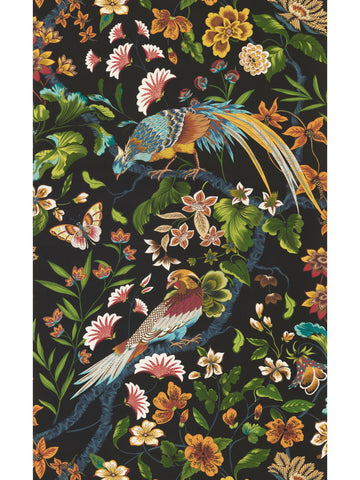 scalamandre - botany bay black ruby wallpaper - wjr 00026822d