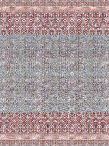 scalamandre - iznik overdye panel red turquoise wallpaper - wnm 1037izni