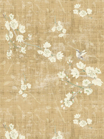 scalamandre - blossom fantasia gold wallpaper - wnm 1051blos
