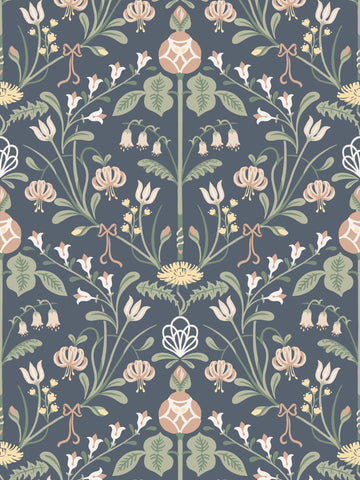 scalamandre - till carl indigo wallpaper - wsb 00020154
