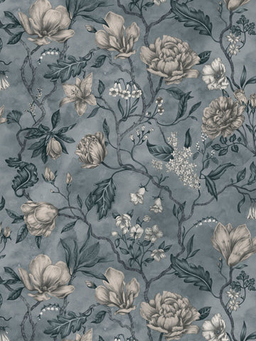 scalamandre - linda misty blue wallpaper - wsb 00560244