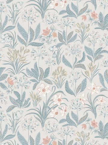scalamandre - huset i solen folklore blue wallpaper - wsb 005901015