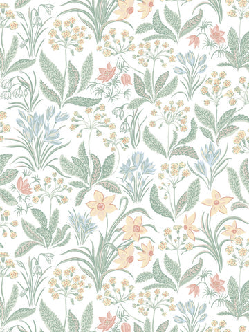 scalamandre - huset i solen spring green wallpaper - wsb 006001015