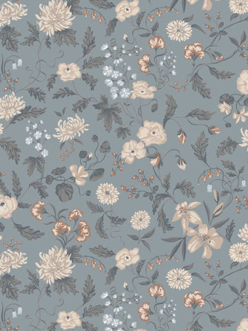 scalamandre - till karin folklore blue wallpaper - wsb 006501016