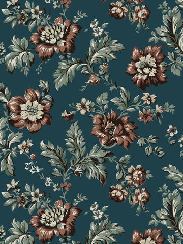 scalamandre - rosenholm midnight blue wallpaper - wsb 00860407
