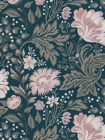 scalamandre - ava dark blue wallpaper - wsb 00960400