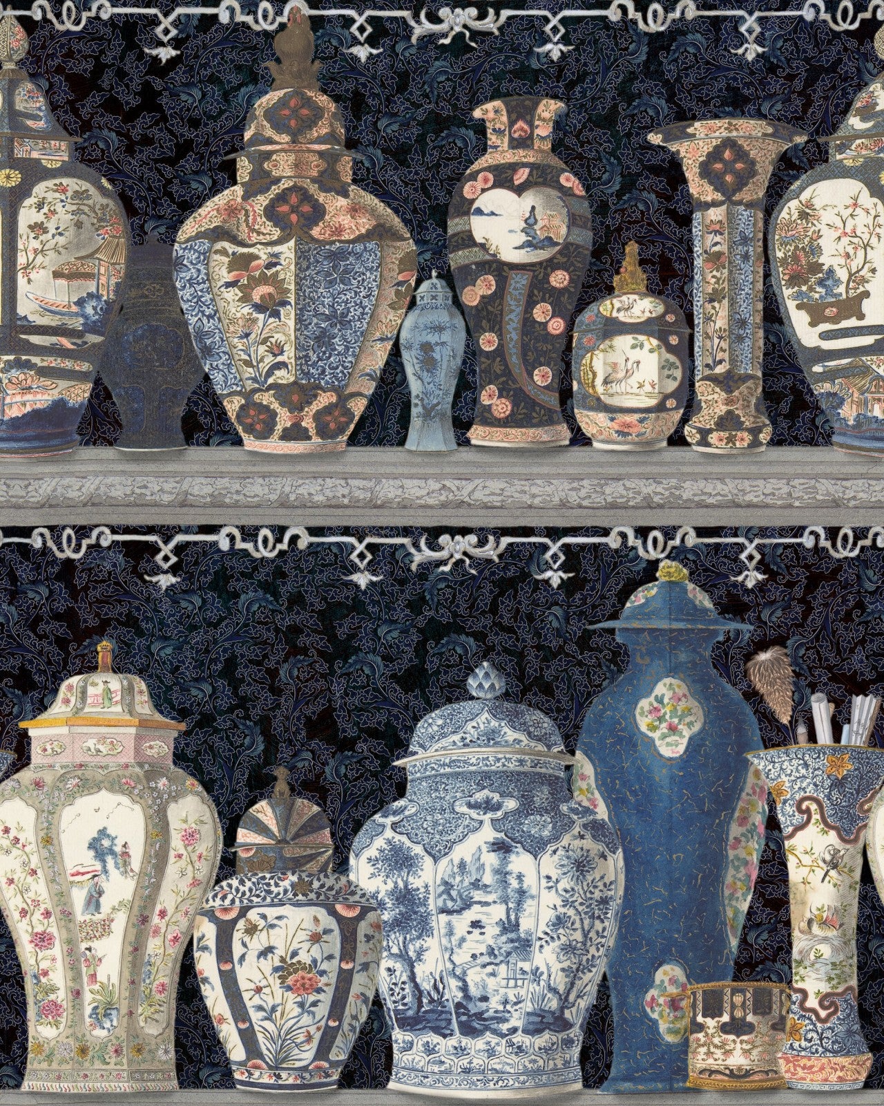 mind the gap - ceramic wonders indigo wallpaper - wp20596