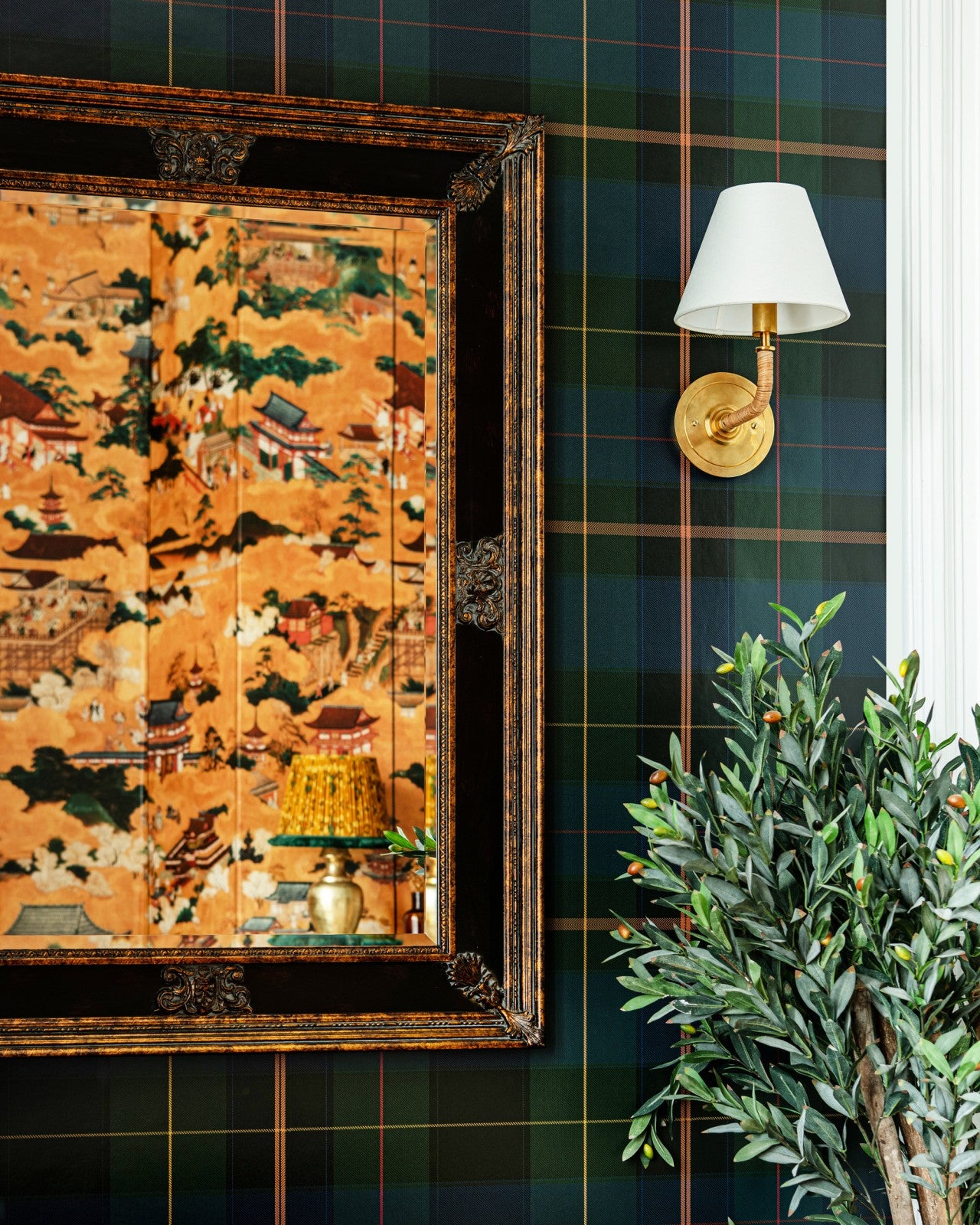mind the gap - equestrian plaid khaki wallpaper - wp30109