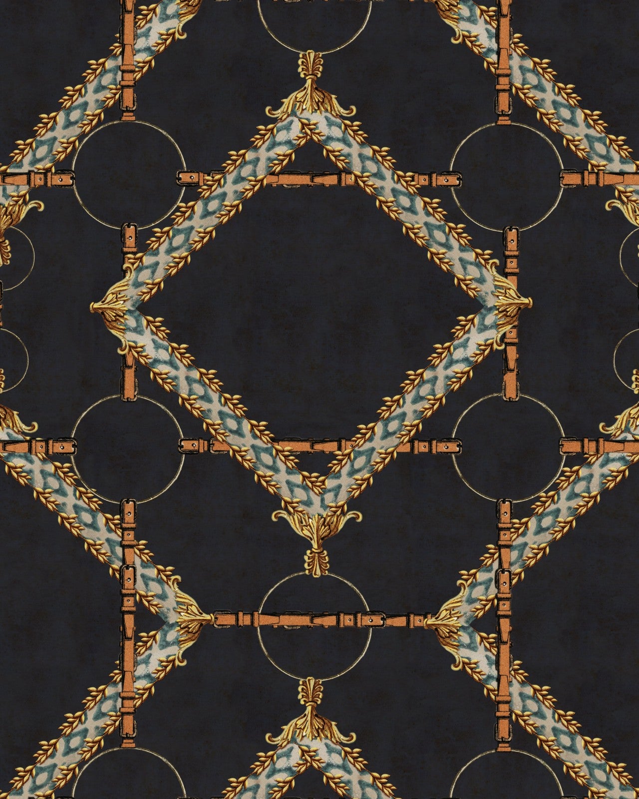 mind the gap - decorative harness anthracite wallpaper - wp30107