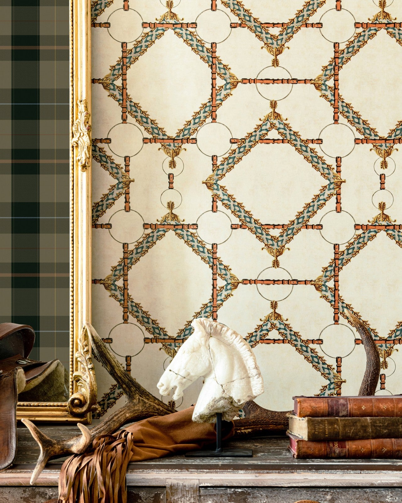 mind the gap - decorative harness taupe wallpaper - wp30105
