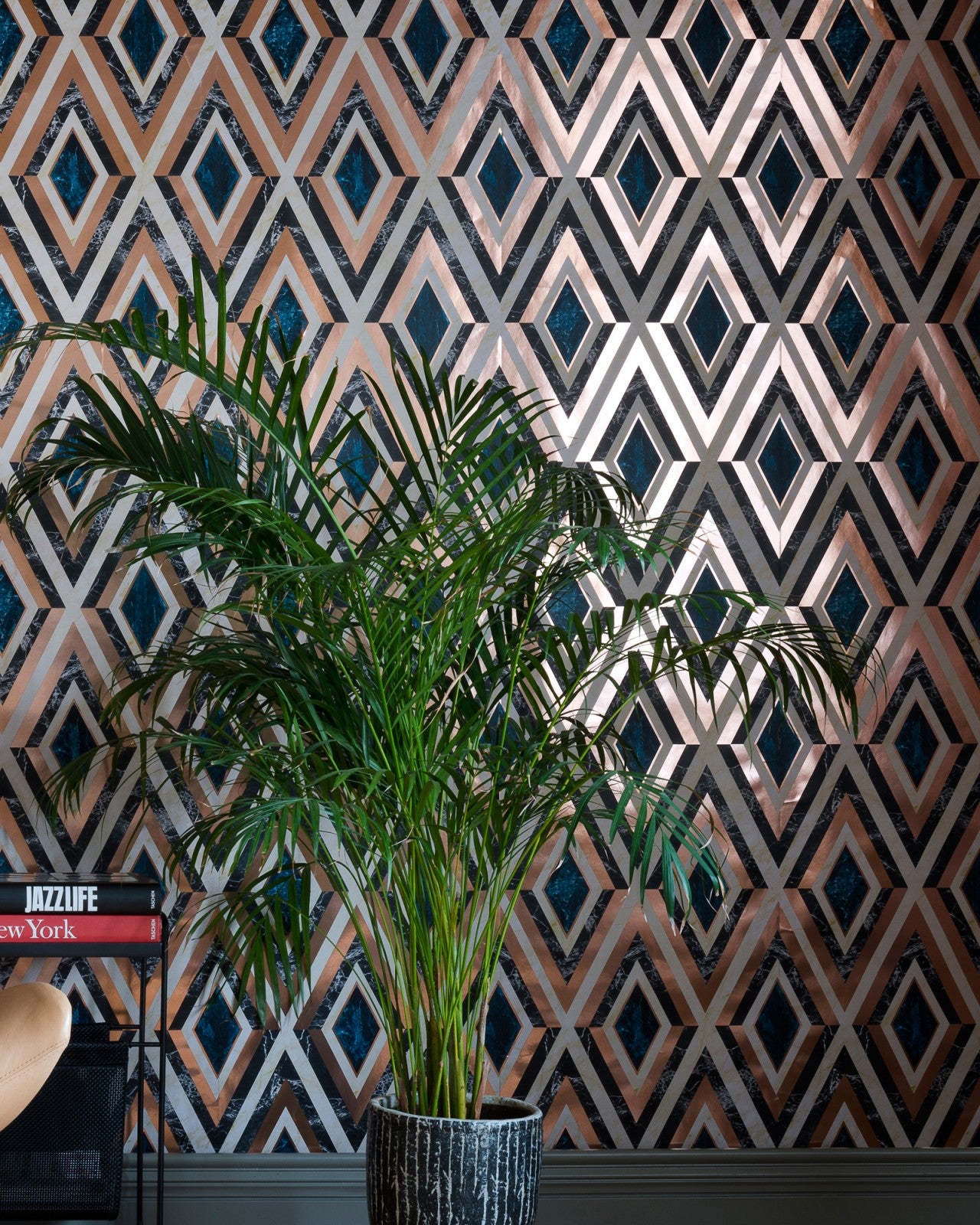 mind the gap - diamonds in copper metallic edition wallpaper - wp20291