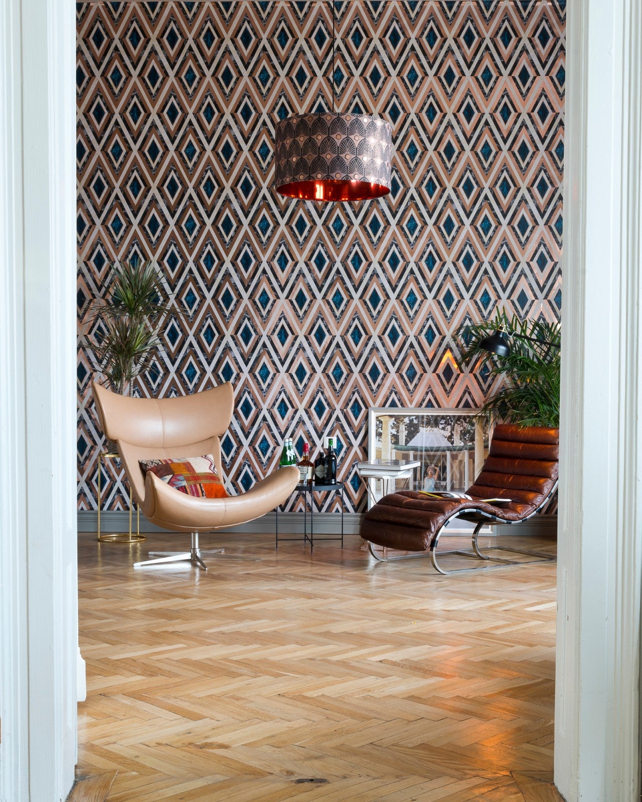 mind the gap - diamonds in copper metallic edition wallpaper - wp20291