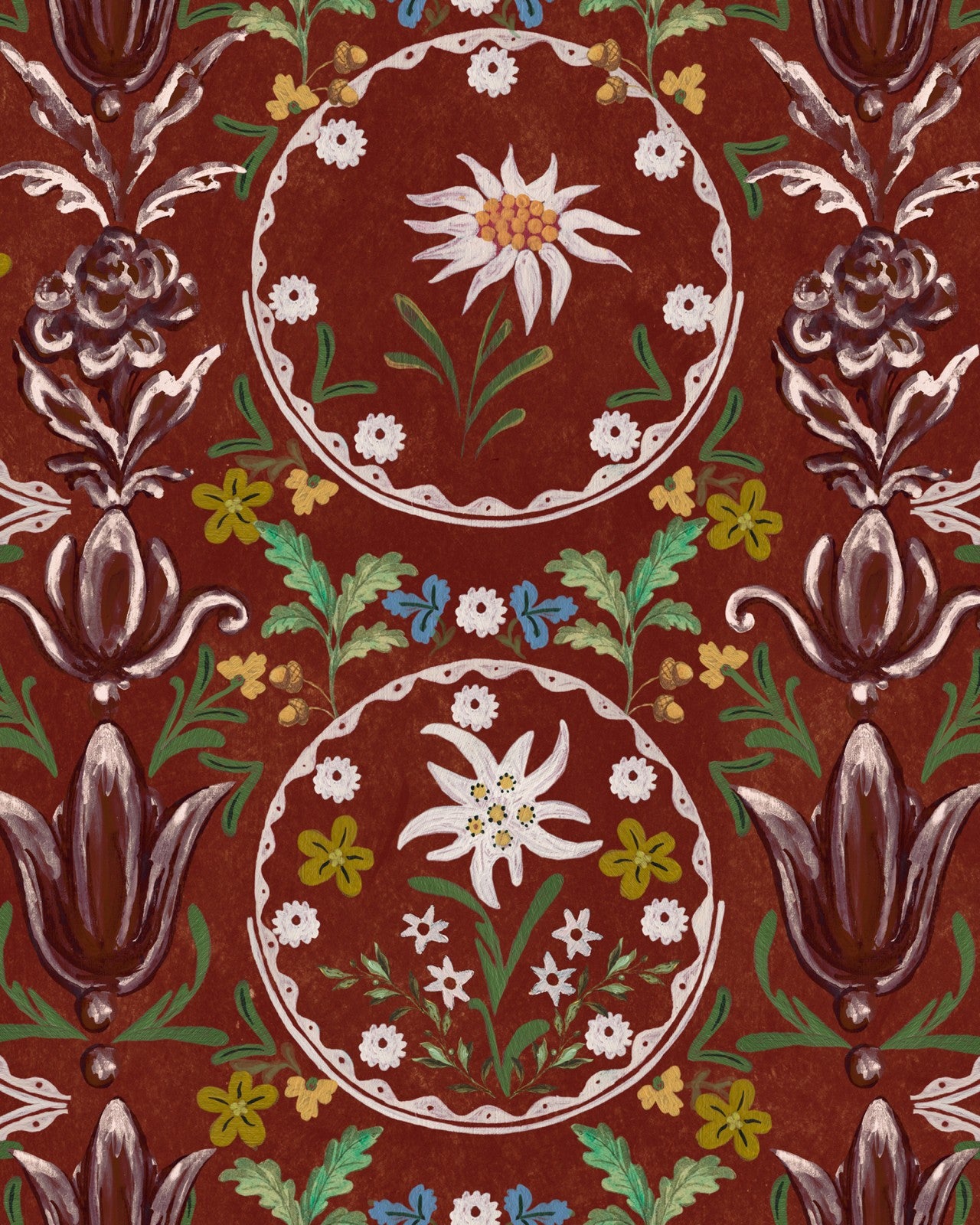 mind the gap - edelweiss burgundy wallpaper - wp20694