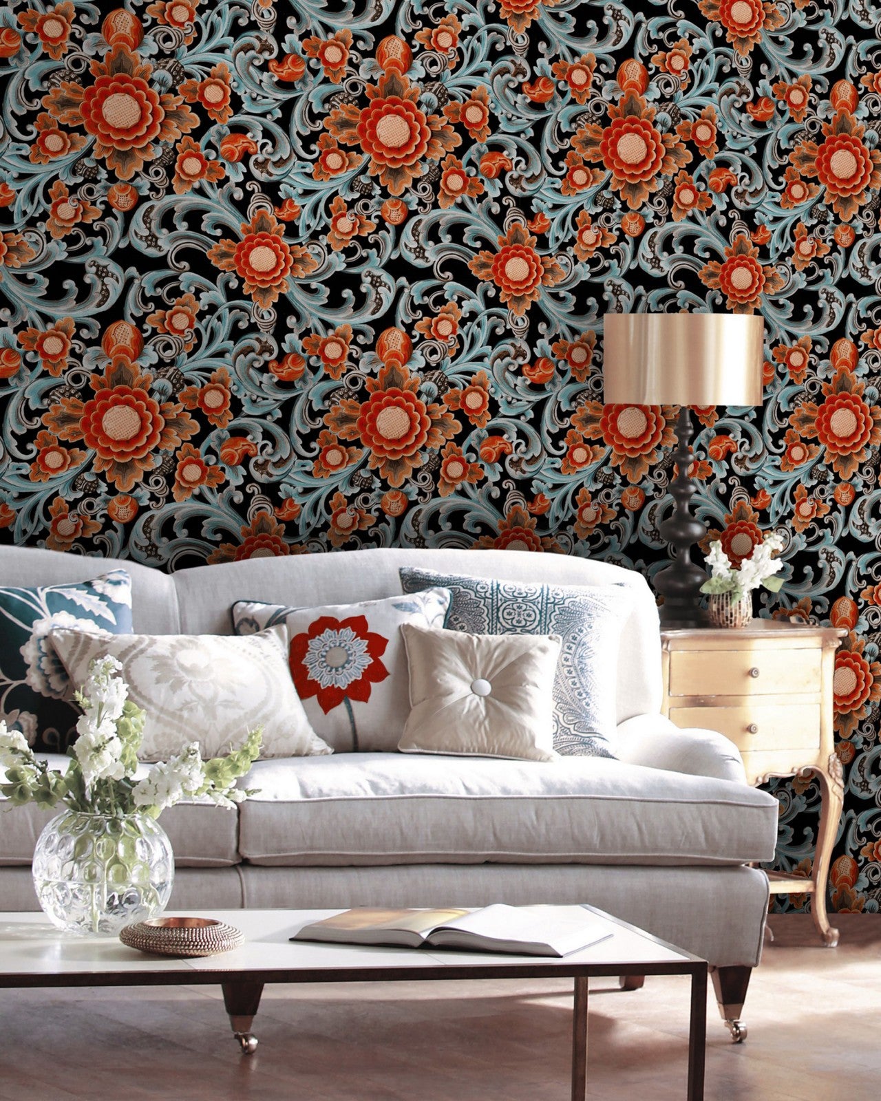 mind the gap - floral painting dark - wp20252