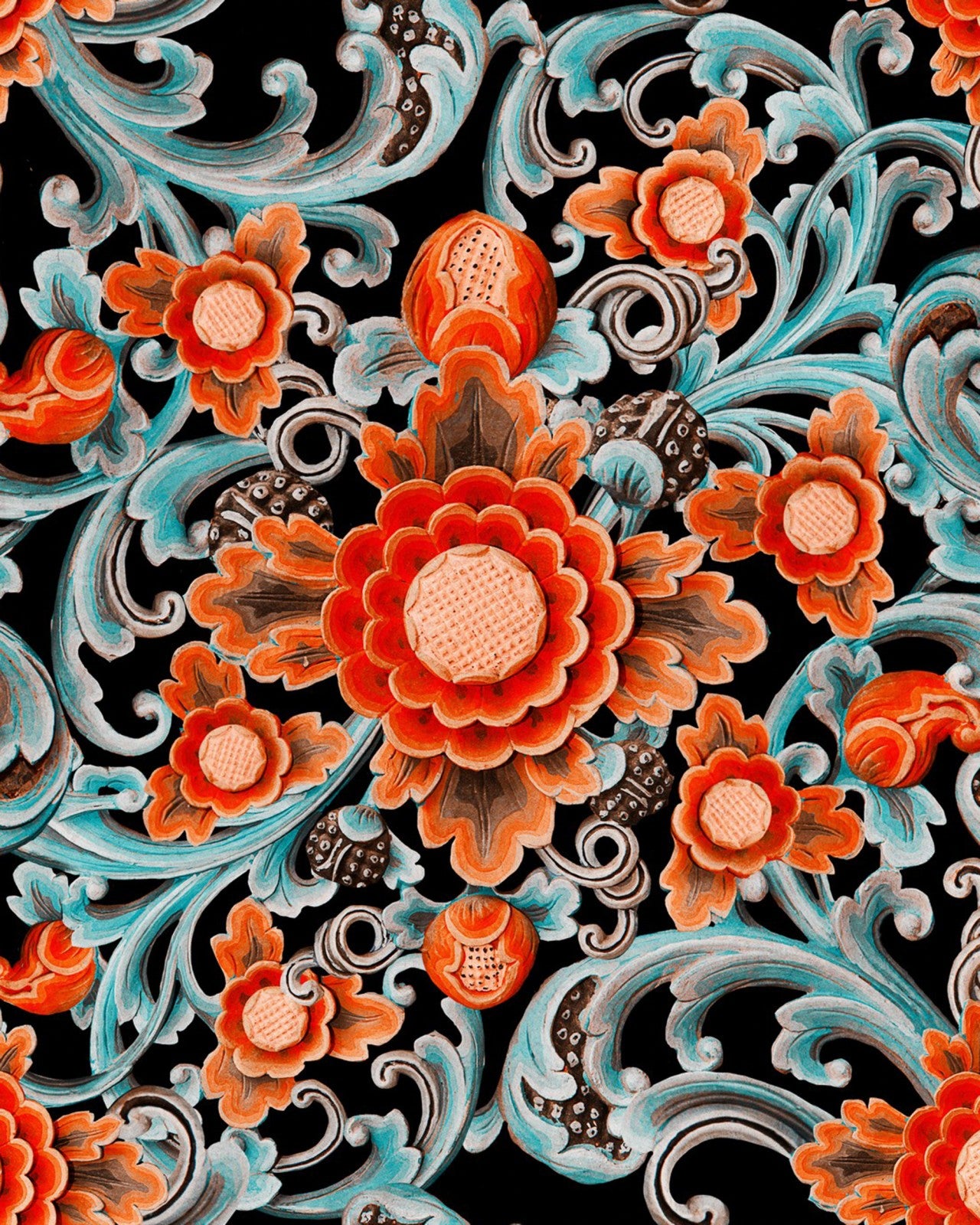 mind the gap - floral painting dark - wp20252