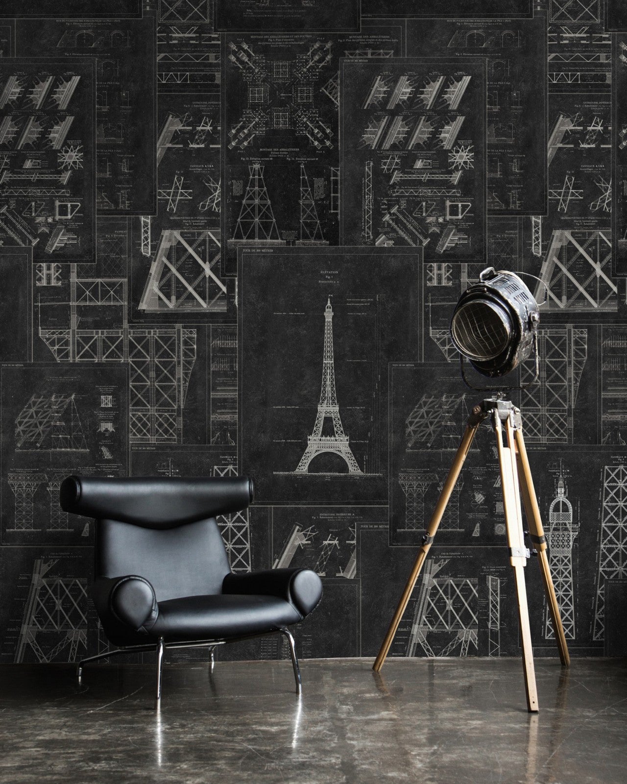 mind the gap - grand eiffel anthracite wallpaper - wp20218