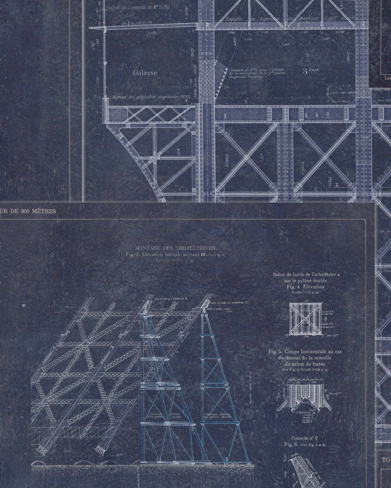 mind the gap - grand eiffel blue wallpaper - wp20219