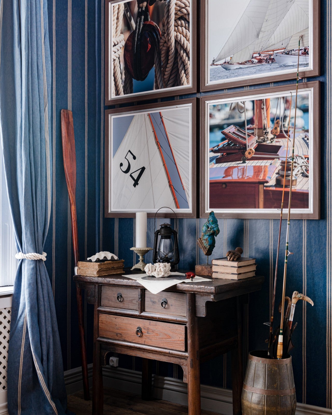 mind the gap - katalin stripe seaport blue wallpaper - wp30070