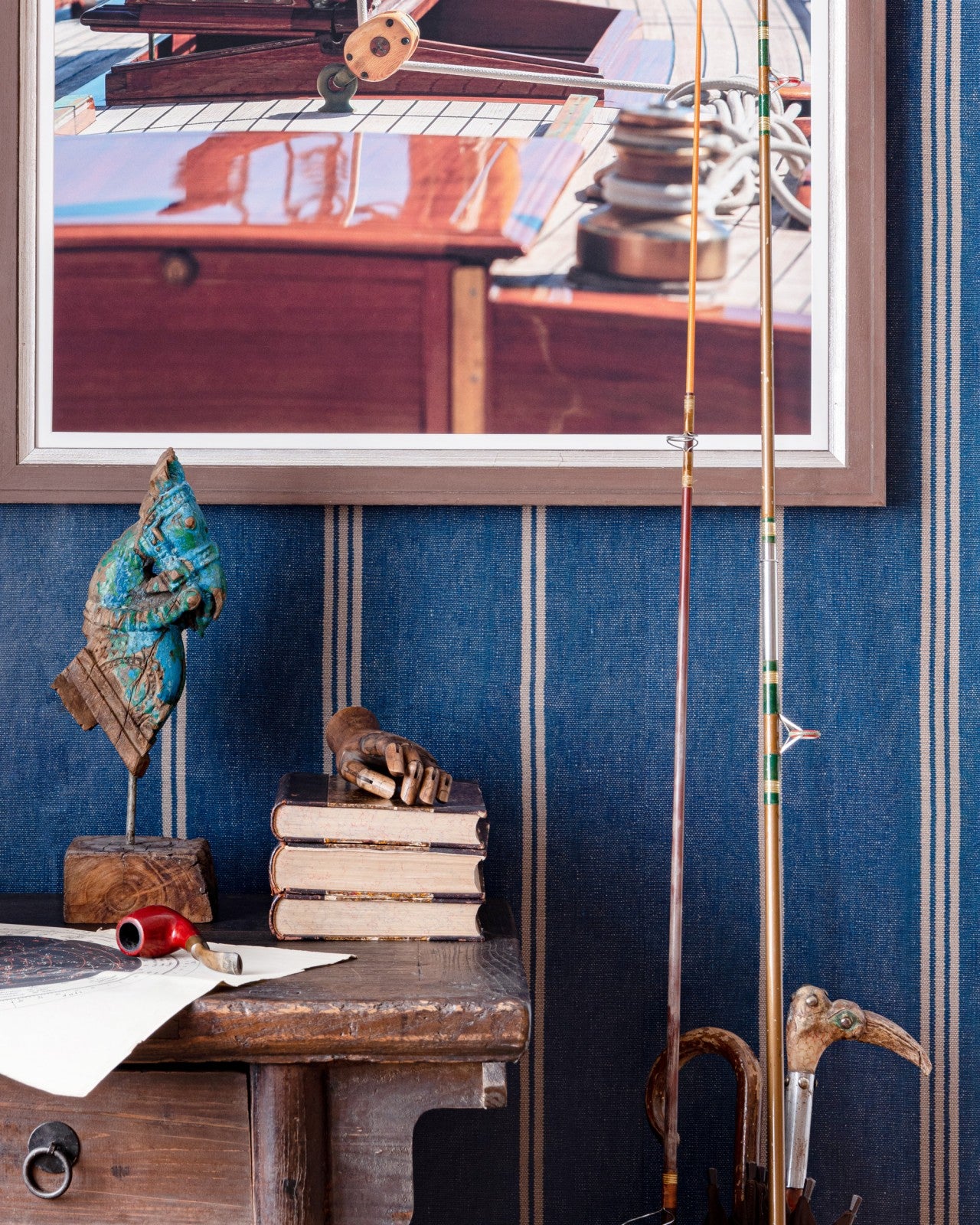 mind the gap - katalin stripe ultramarine green wallpaper - wp30071
