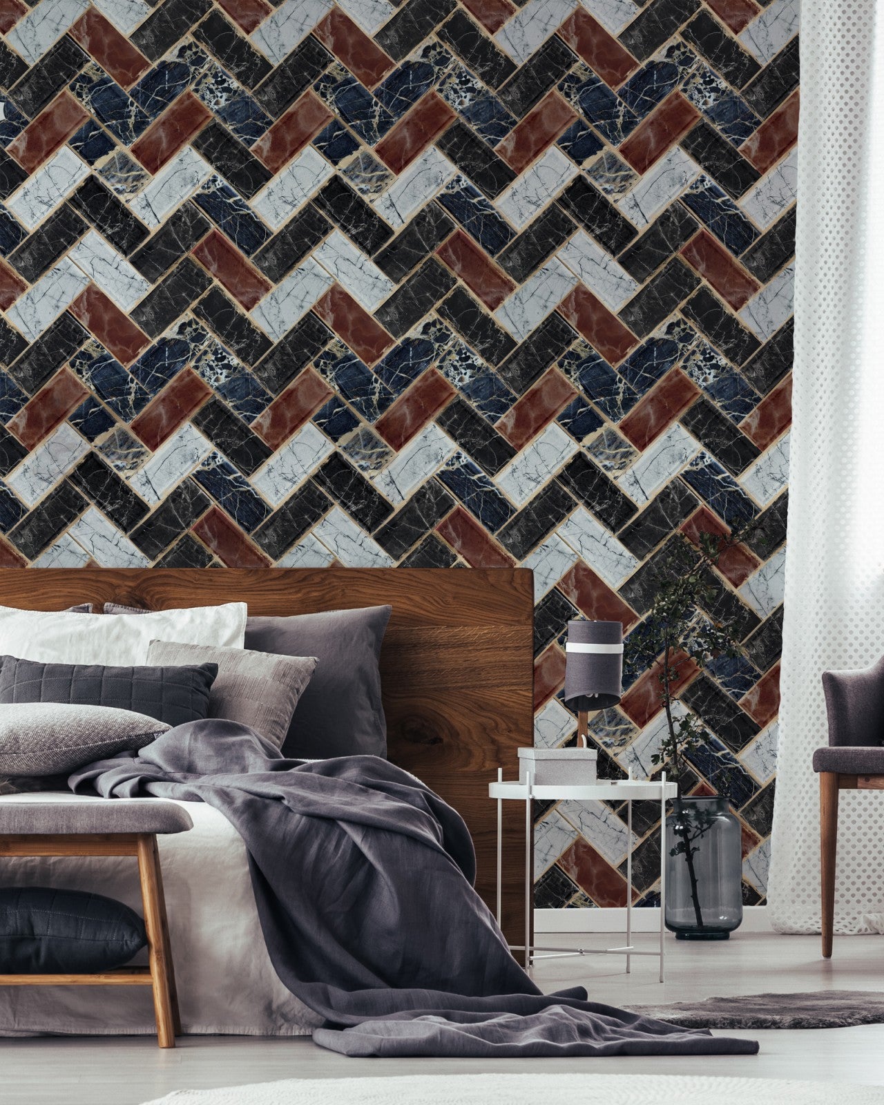 mind the gap - herringbone wallpaper - wp20349