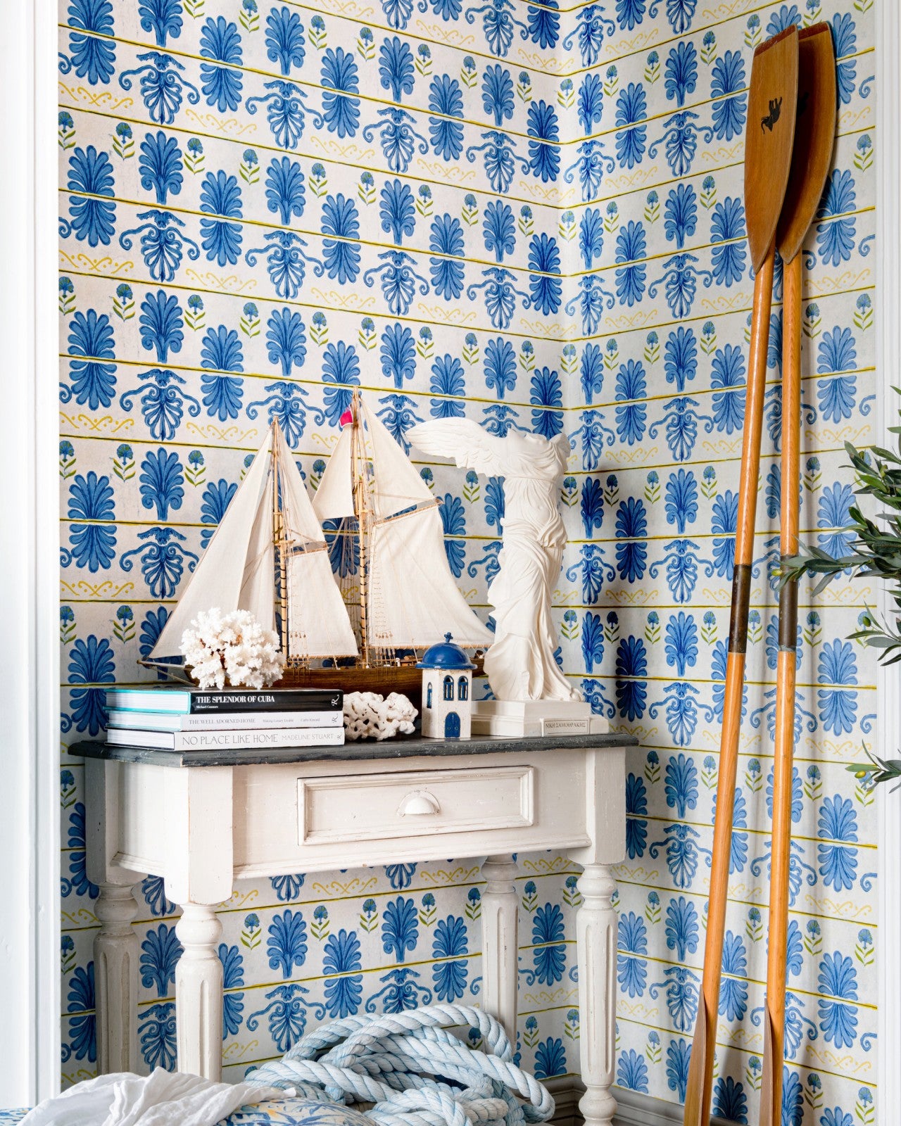mind the gap - mykonos villa motif taupe wallpaper - wp30042