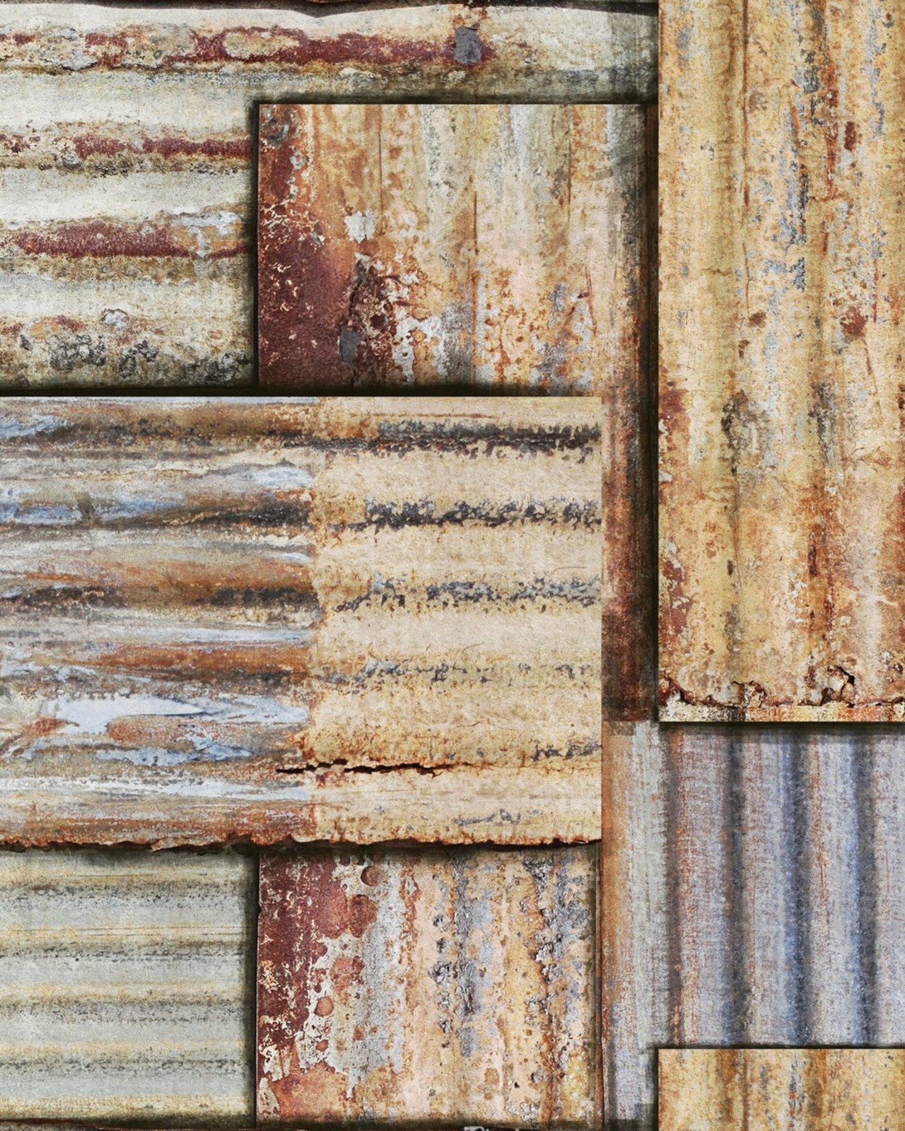 mind the gap - rusty tin wallpaper - wp20242