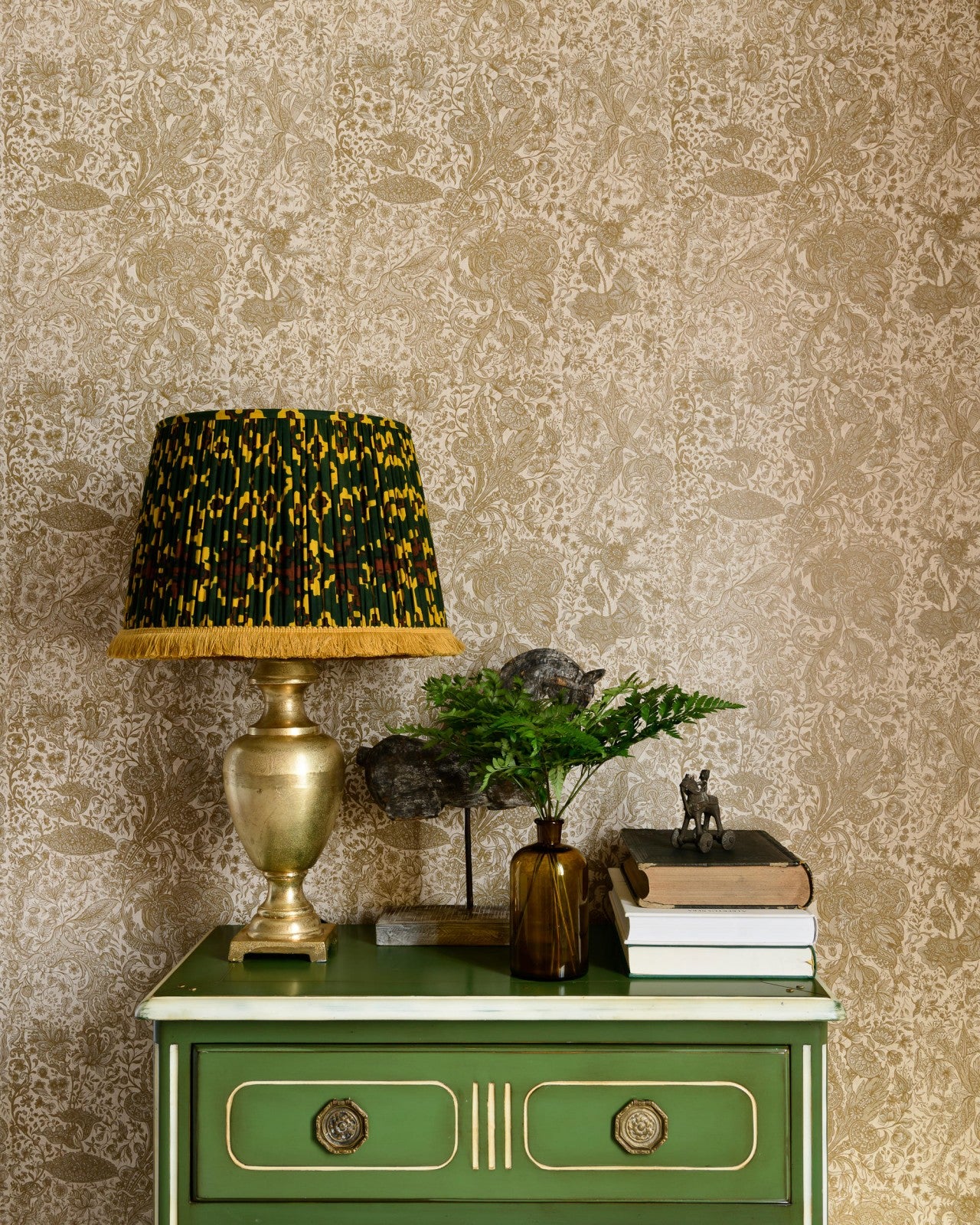 mind the gap - sarkozi embroidery taupe wallpaper - wp30028