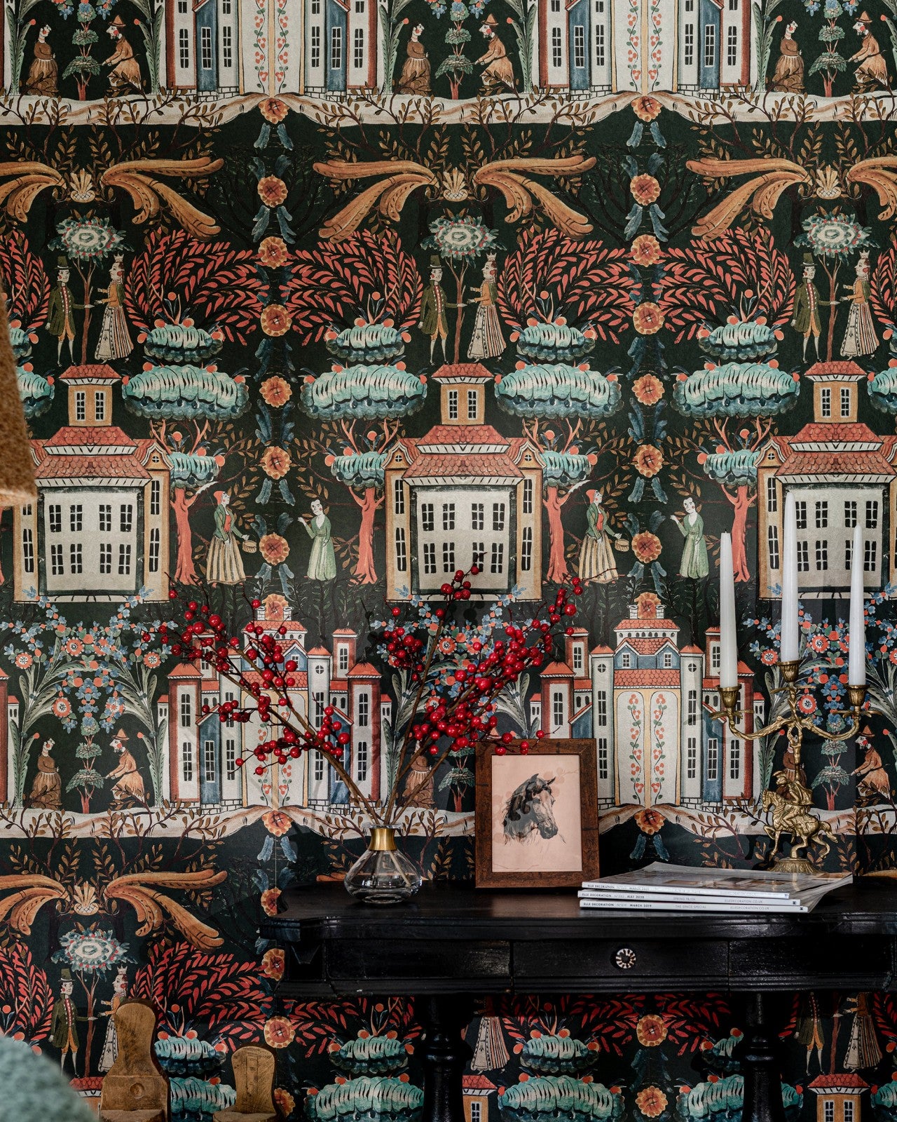 mind the gap - tales of tyrol peat black wallpaper - wp20685