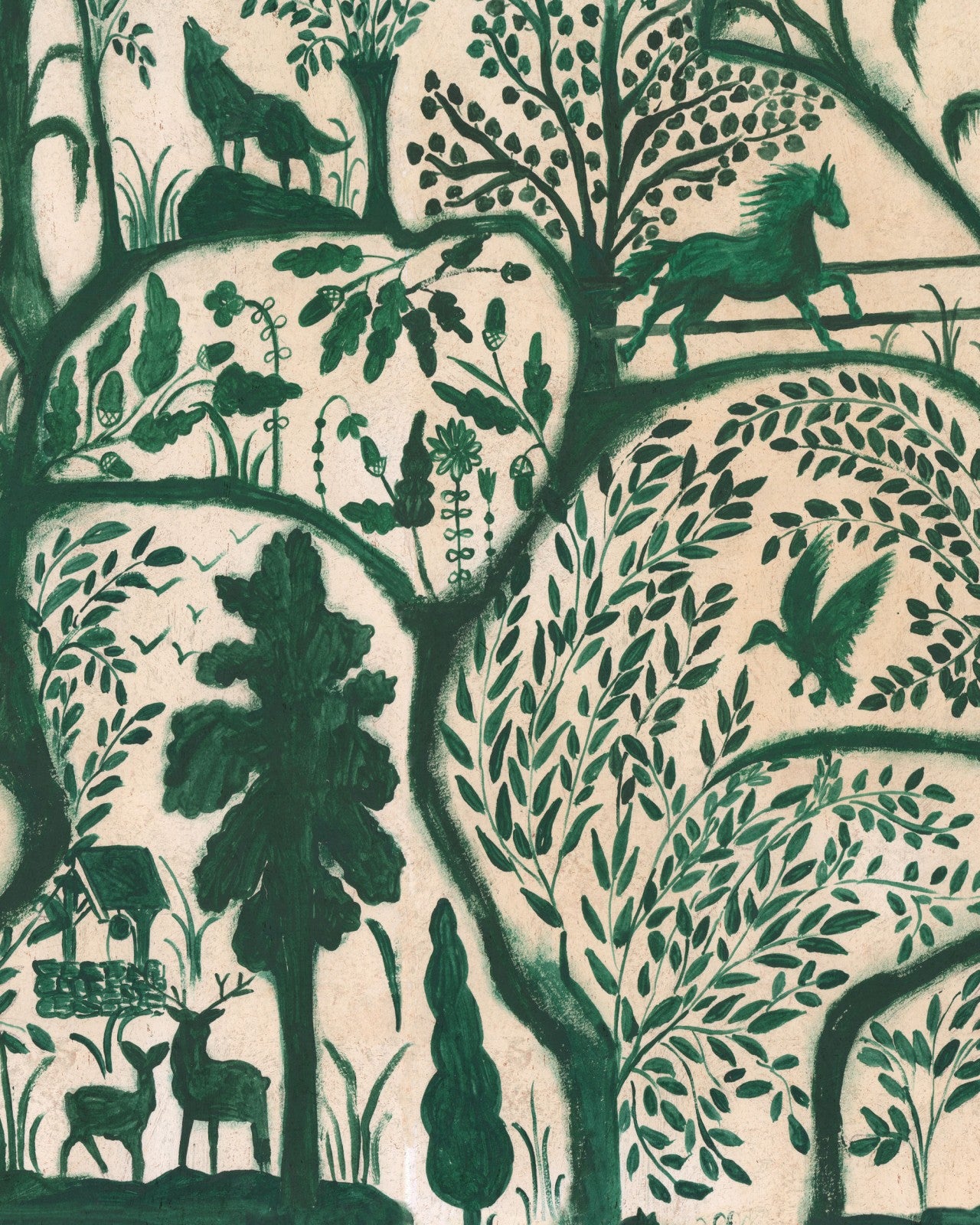 mind the gap - the enchanted woodland green wallpaper - wp20549