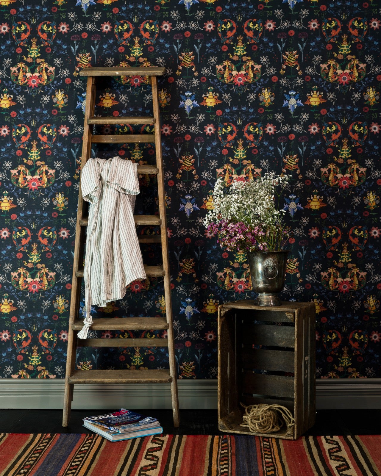 mind the gap - transylvania folk in blue wallpaper - wp20312