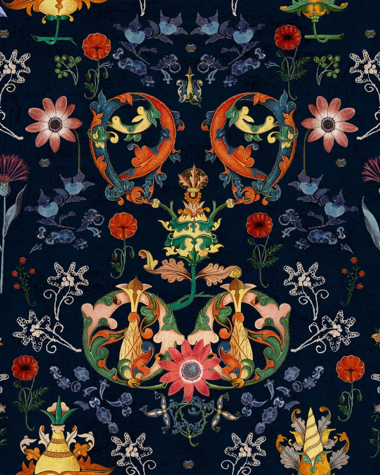 mind the gap - transylvania folk in blue wallpaper - wp20312