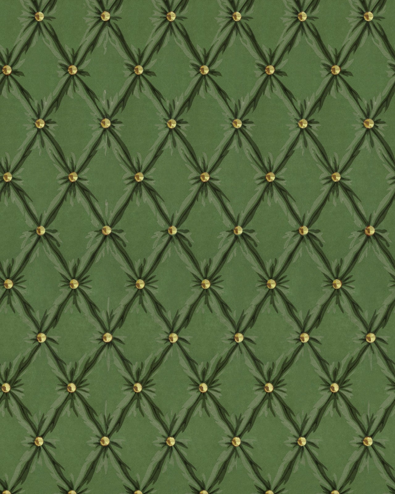 mind the gap - tufted panel forest green wallpaper - wp30171