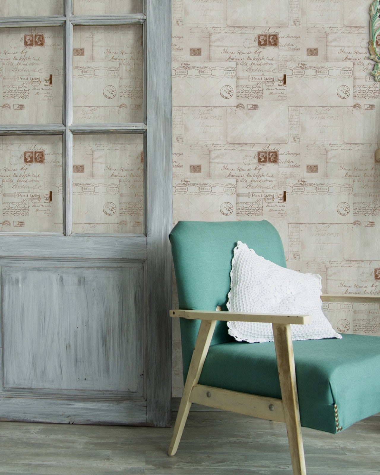 mind the gap - vintage letters neutral premium wallpaper - wp20018