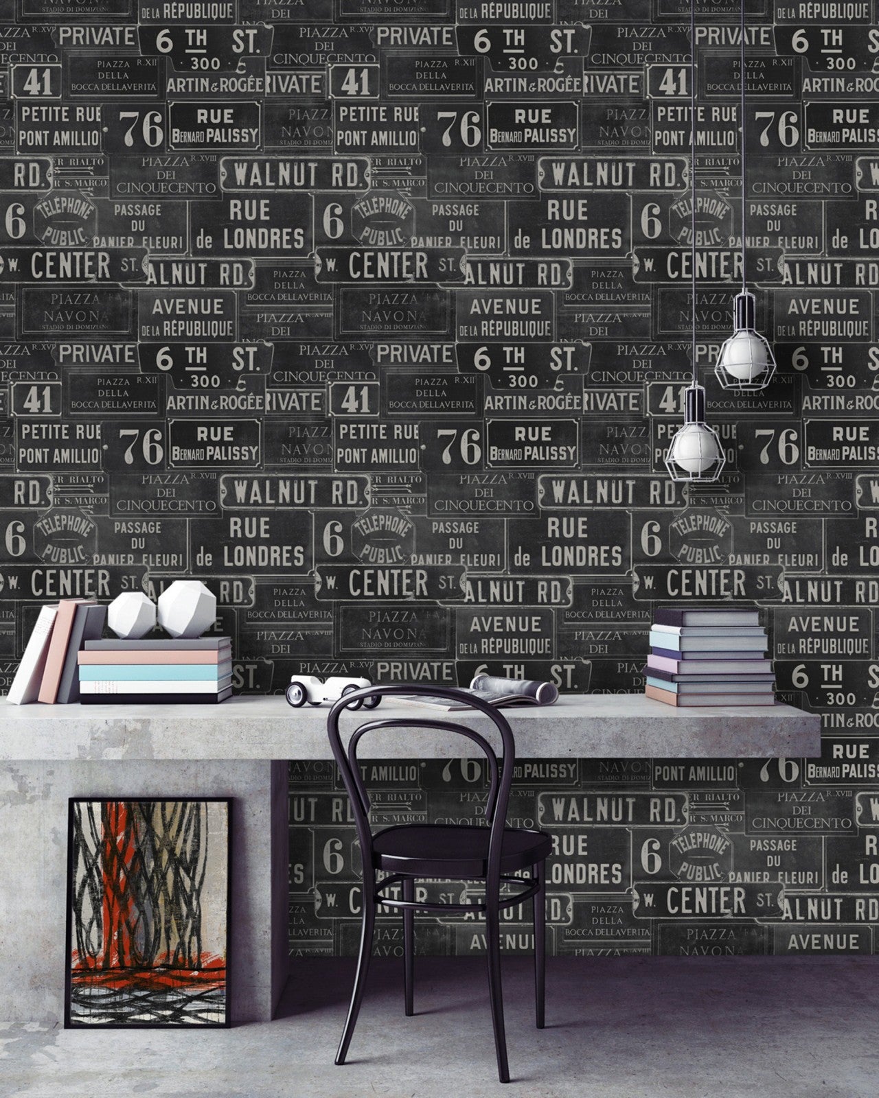 mind the gap - vintage signs anthracite premium wallpaper - wp20037
